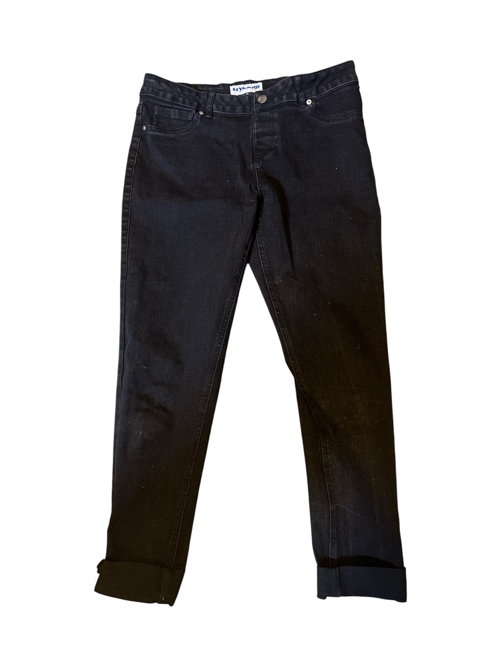 Black Women's Straight-Leg denim pull up jeans size 12 Nygard style 353453
